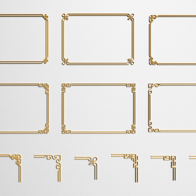  新中式线条雕花su模型 