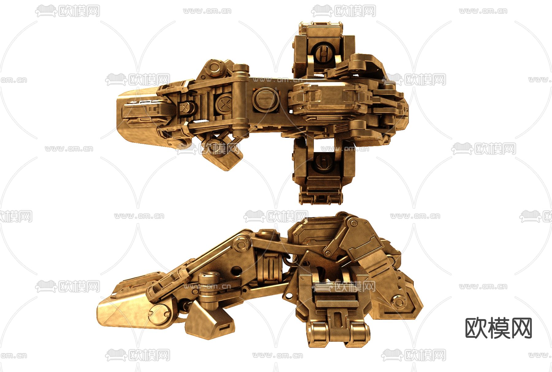 现代机械金属构件3d模型下载