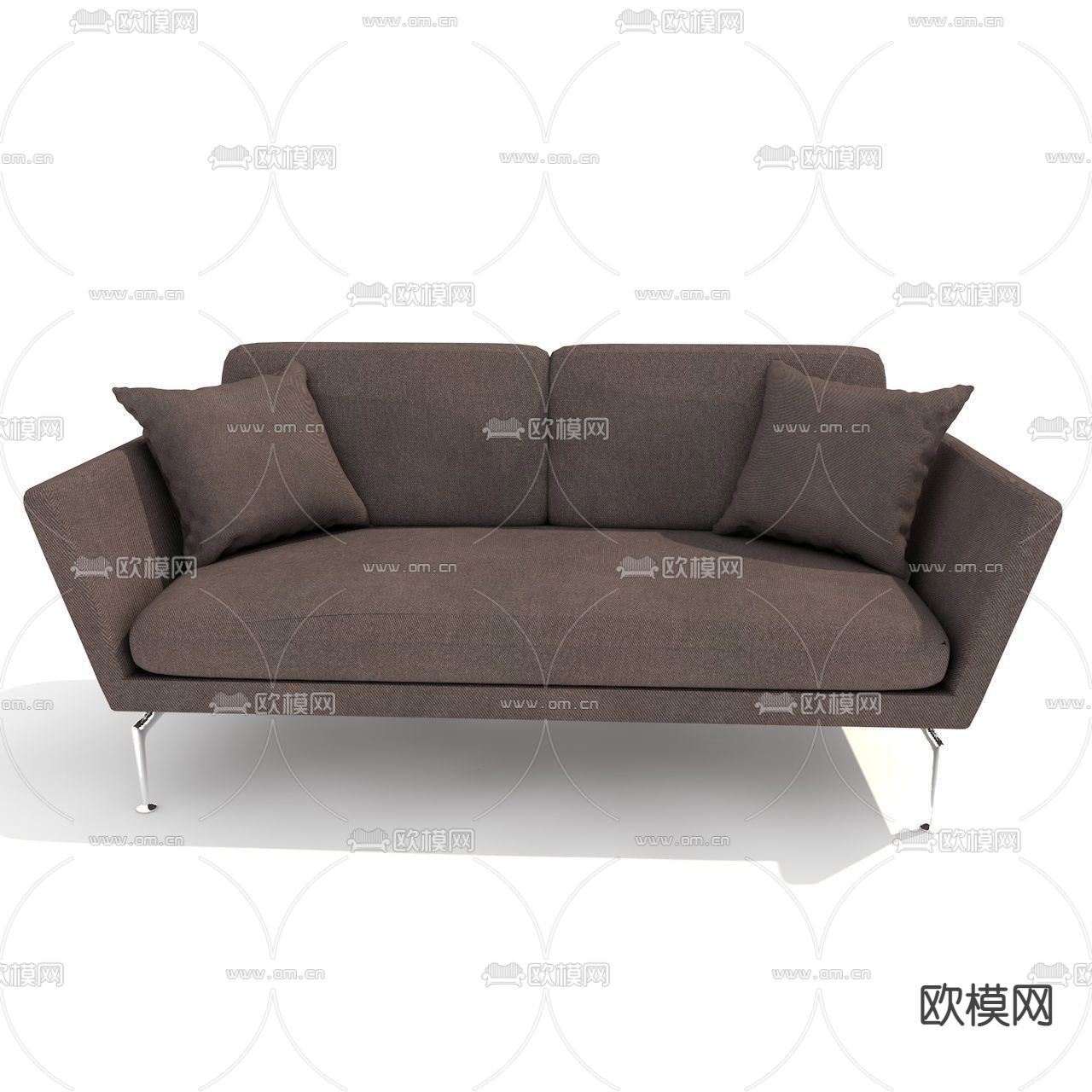现代简约布艺不锈钢双人沙发免费3d模型下载_ID12000843_3dmax免费模型-欧模网