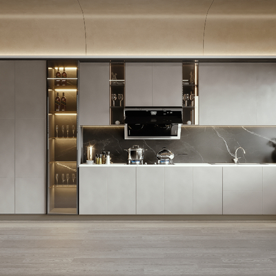  现代厨房橱柜su模型 