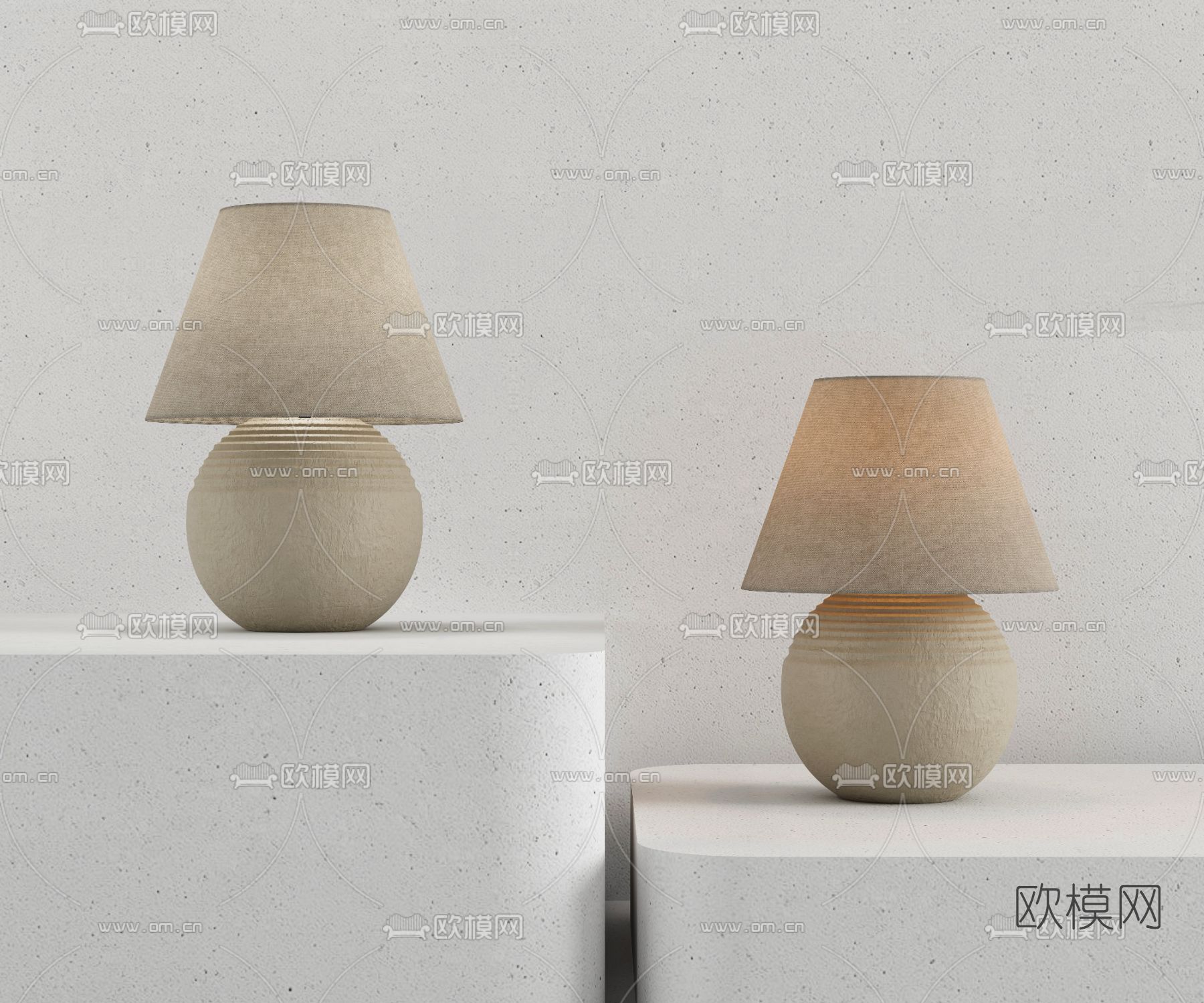 侘寂风台灯3d模型下载