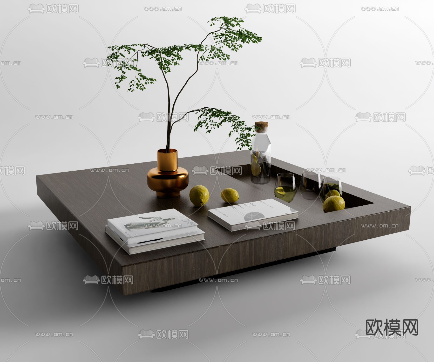 现代茶几su模型下载（渲染图1）