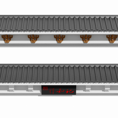 新中式檐口建筑构件3d模型id:11999963下载中式古建建筑构件3d模型id