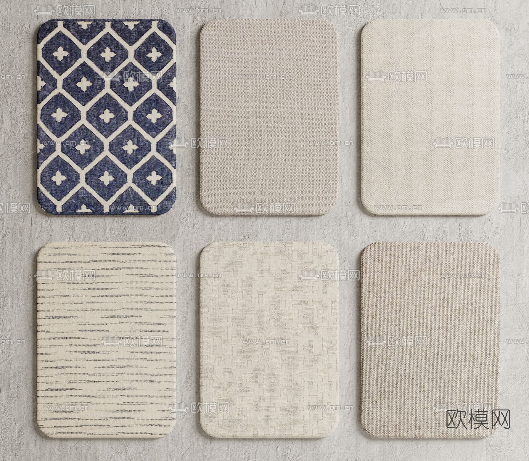 现代地毯3d模型下载