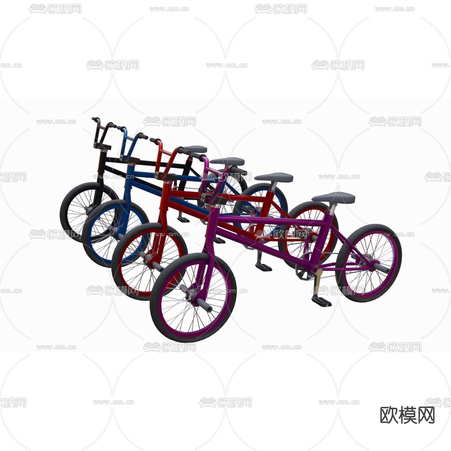 现代简约儿童自行车免费3d模型下载