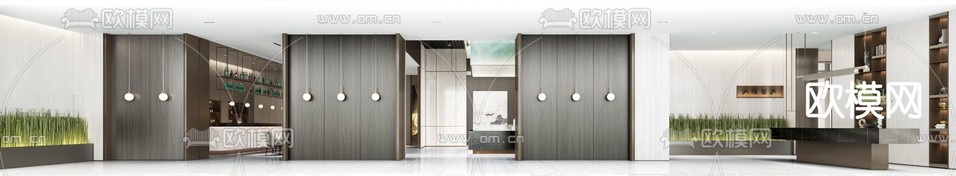 现代售楼处沙盘洽谈区3d模型下载(渲染图4)