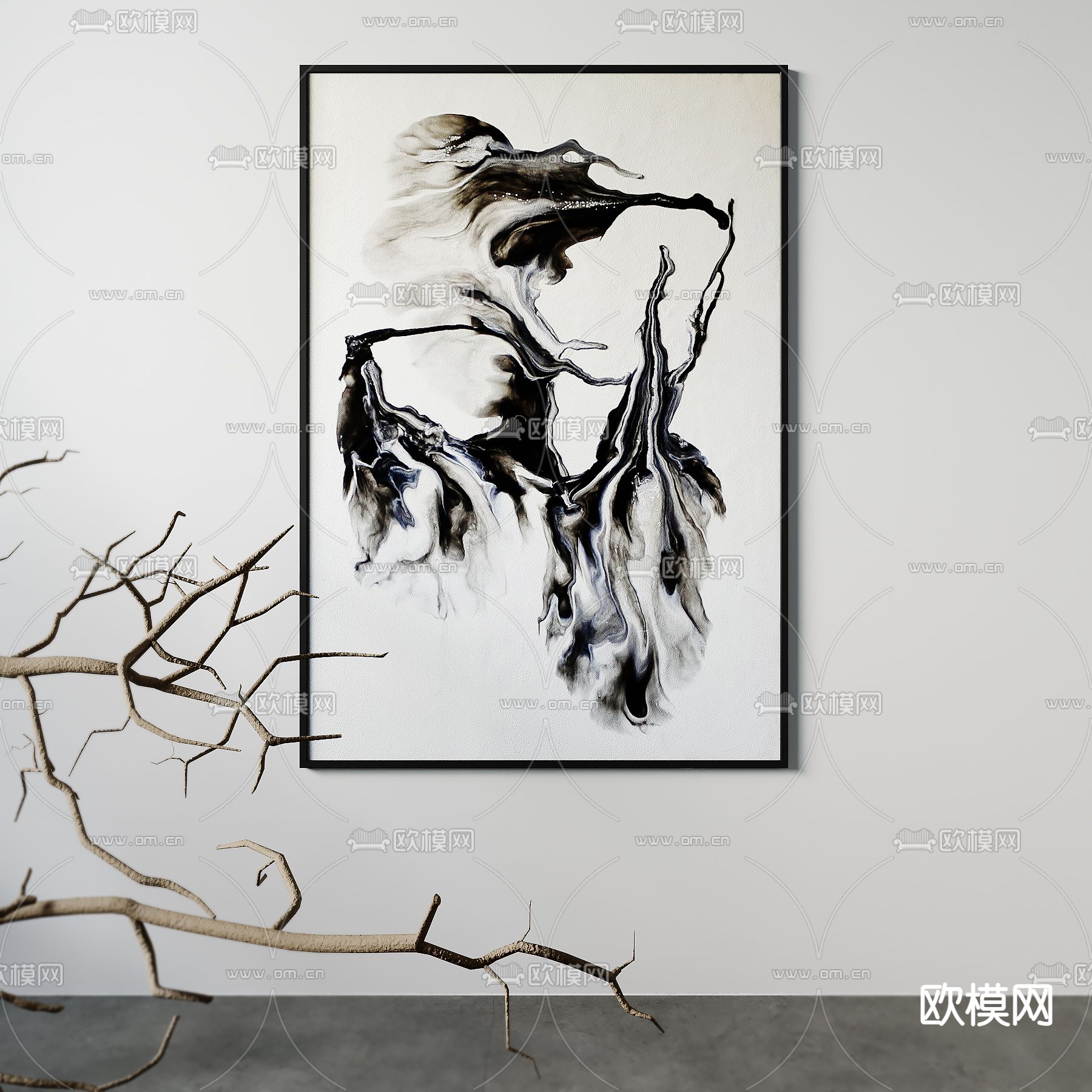 现代装饰画挂画su模型