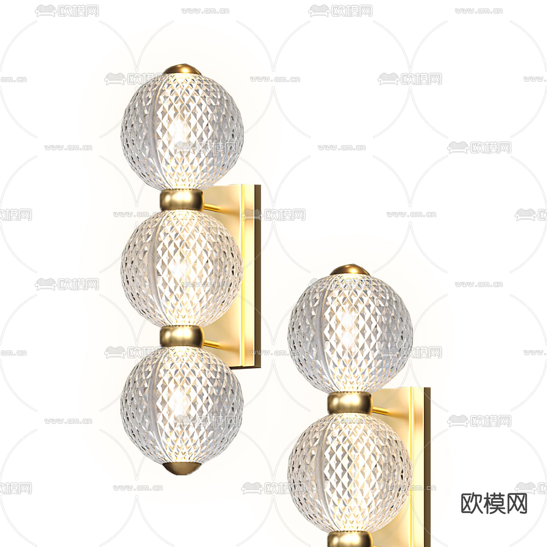 现代金属壁灯3d模型下载