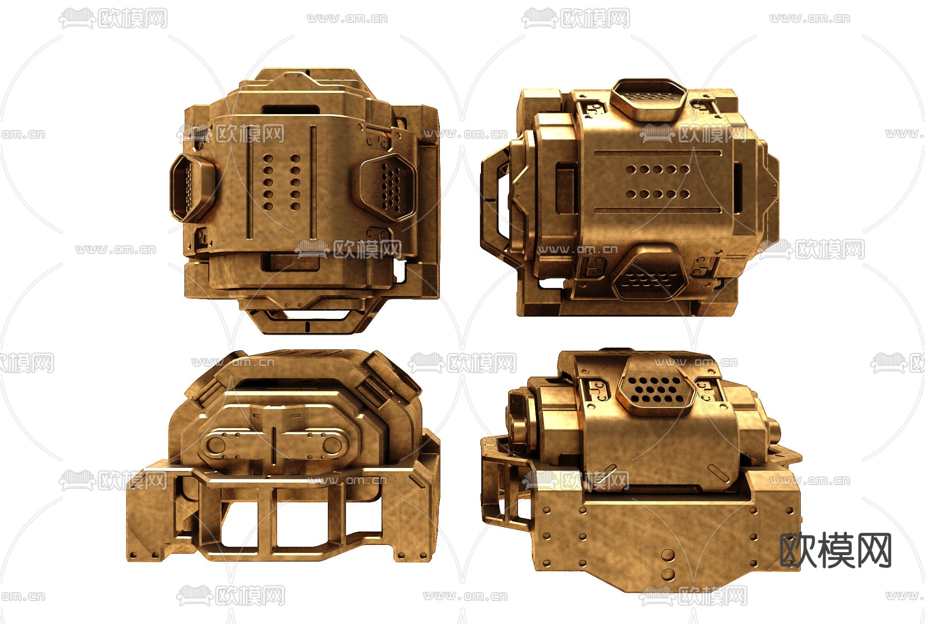 现代机械金属构件3d模型下载
