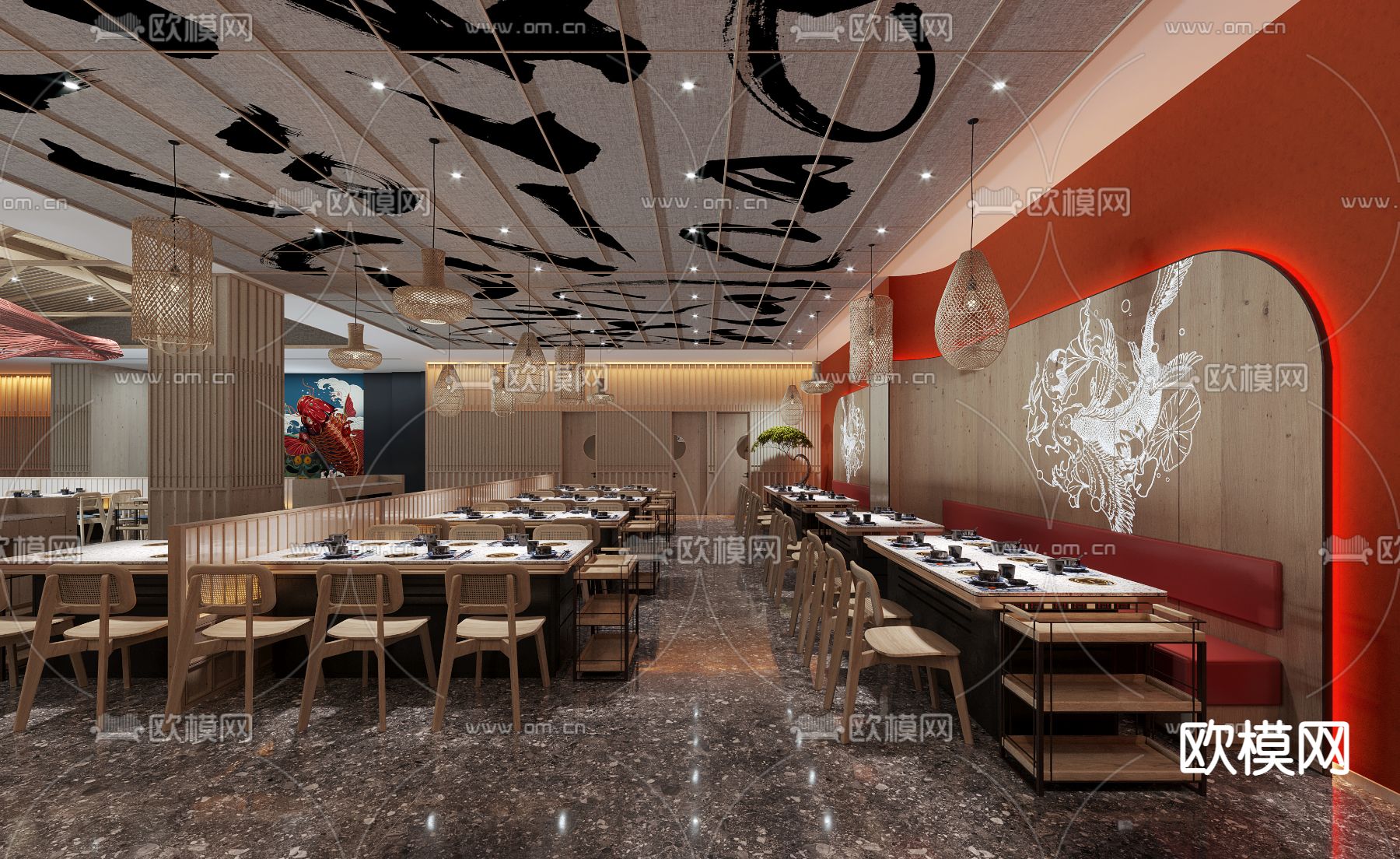 日式火锅店3d模型下载（渲染图2）