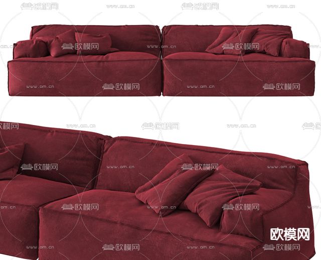BAXTER 布艺多人沙发3d模型下载