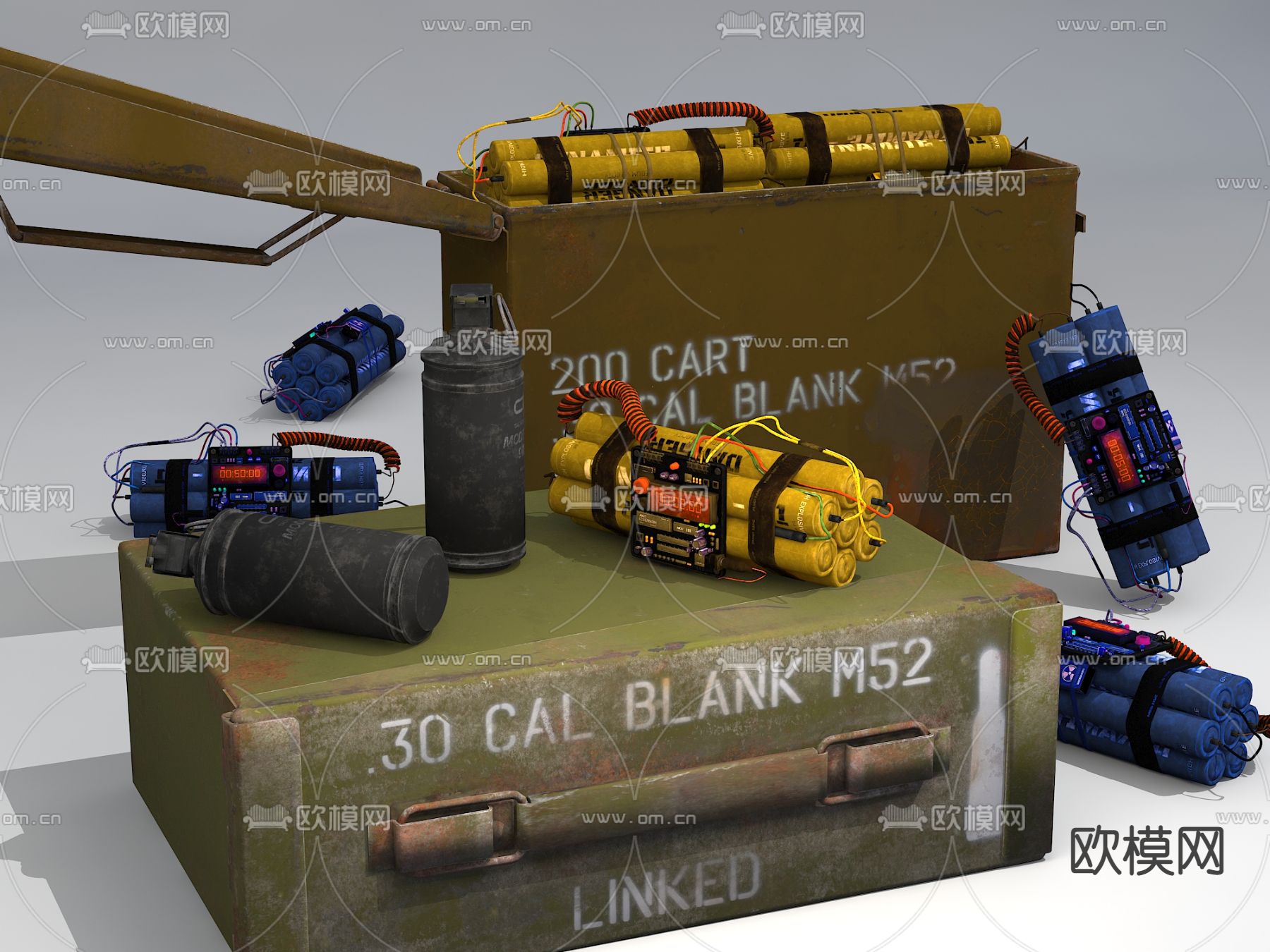 工业风c4炸药3d模型下载