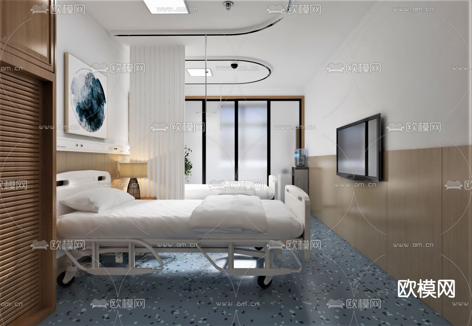 现代风格养老院病房3d模型下载_ID12000414_3dmax免费模型-欧模网