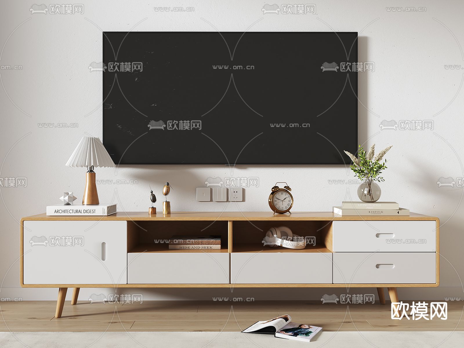 北欧电视柜3d模型下载