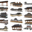 中式长廊凉亭su模型