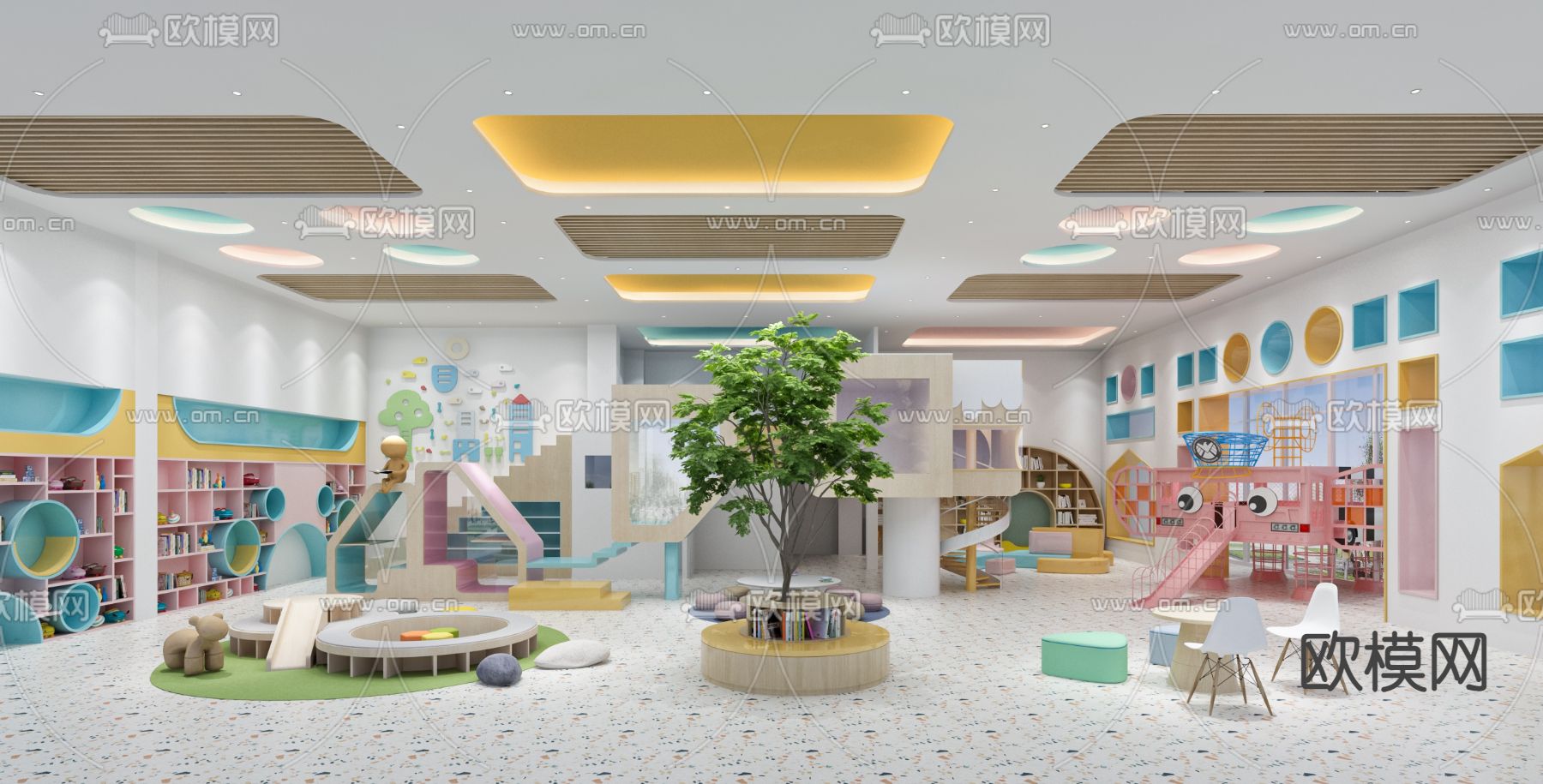 现代风格幼儿园感统室3d模型下载（渲染图1）
