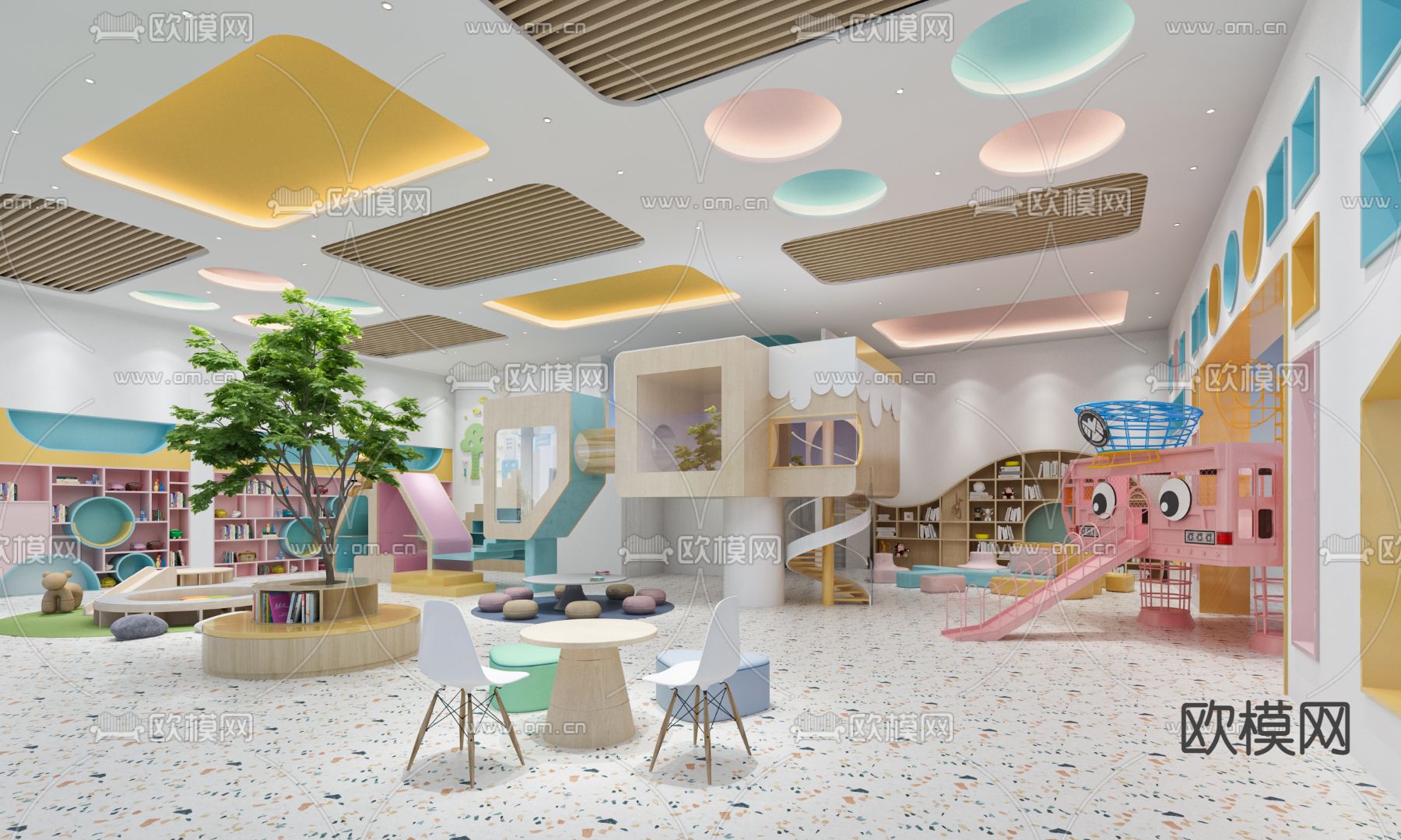 现代风格幼儿园感统室3d模型下载（渲染图2）