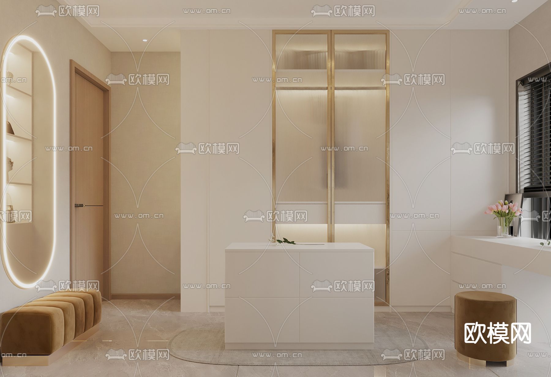 现代卧室主人房3d模型下载（渲染图4）