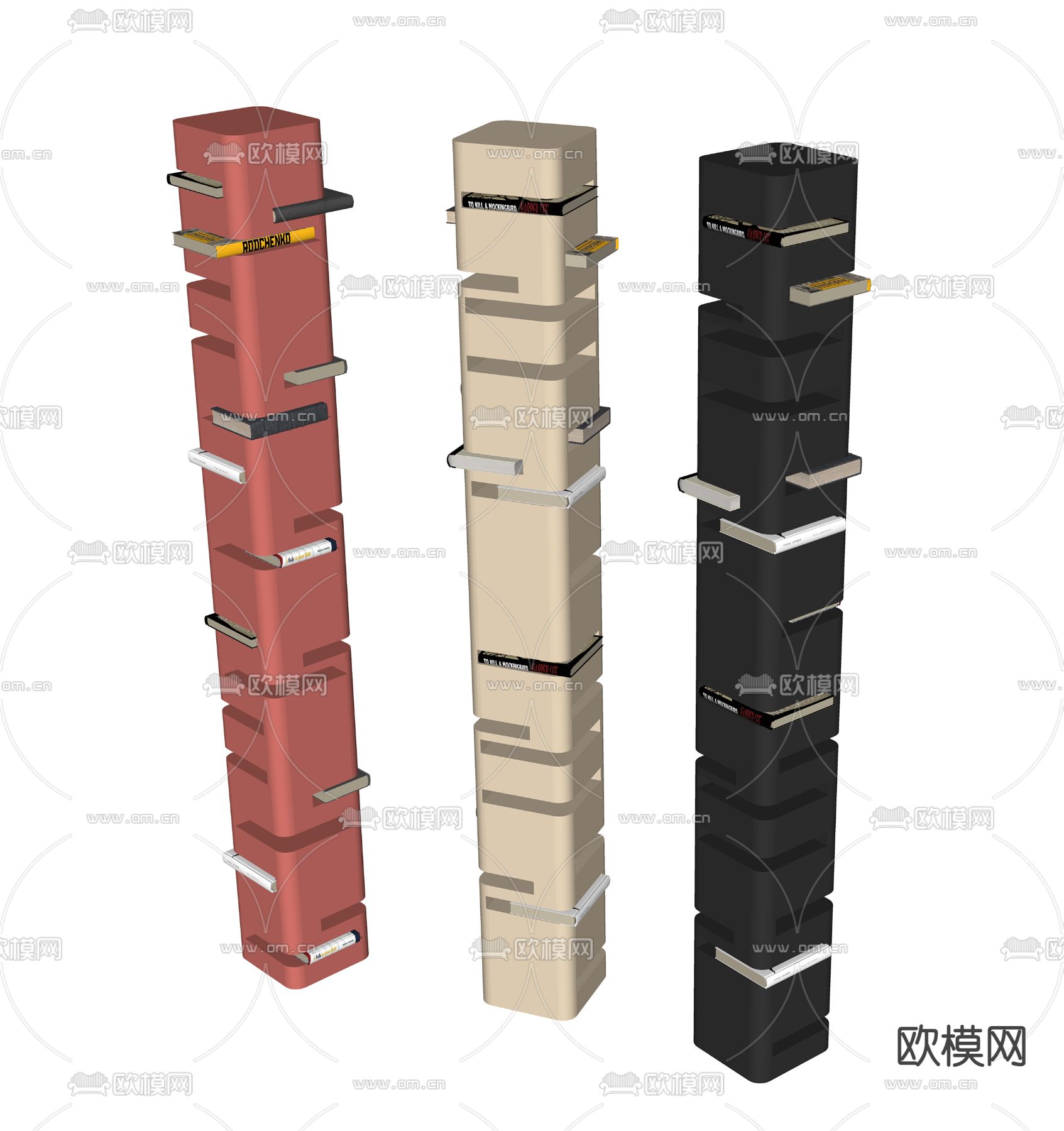 现代创意书架su模型下载（渲染图2）