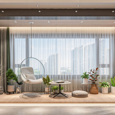  现代休闲阳台su模型 