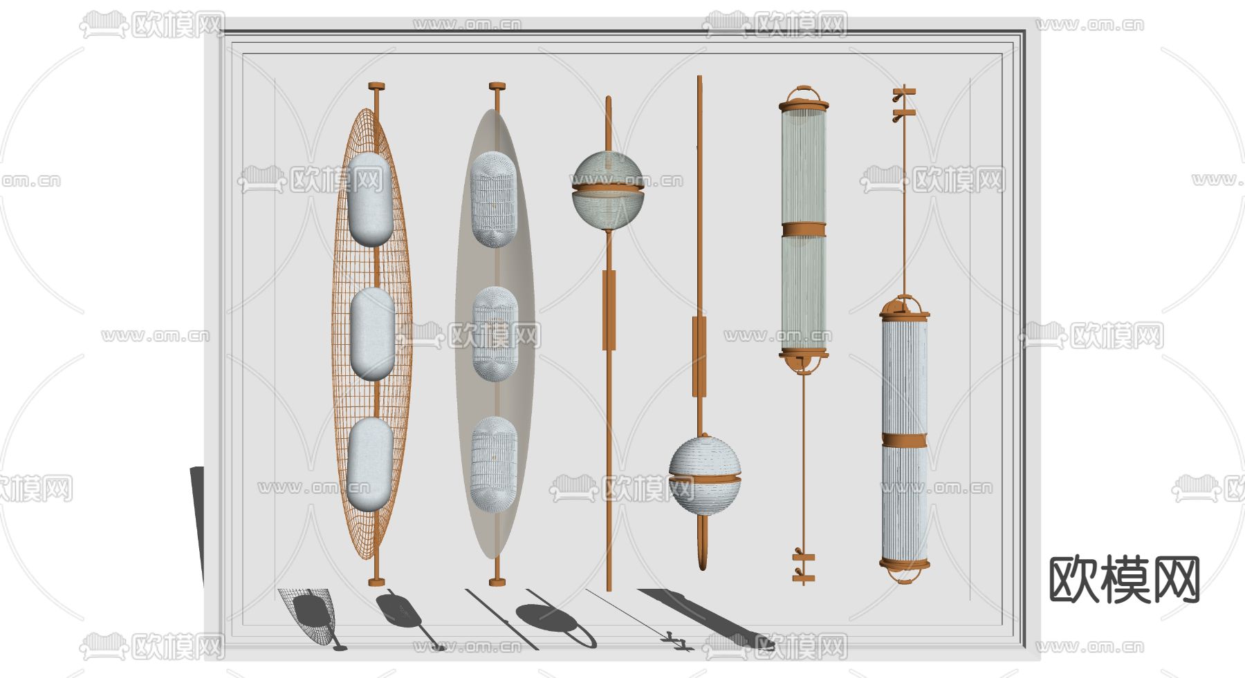 现代轻奢壁灯su模型下载（渲染图2）