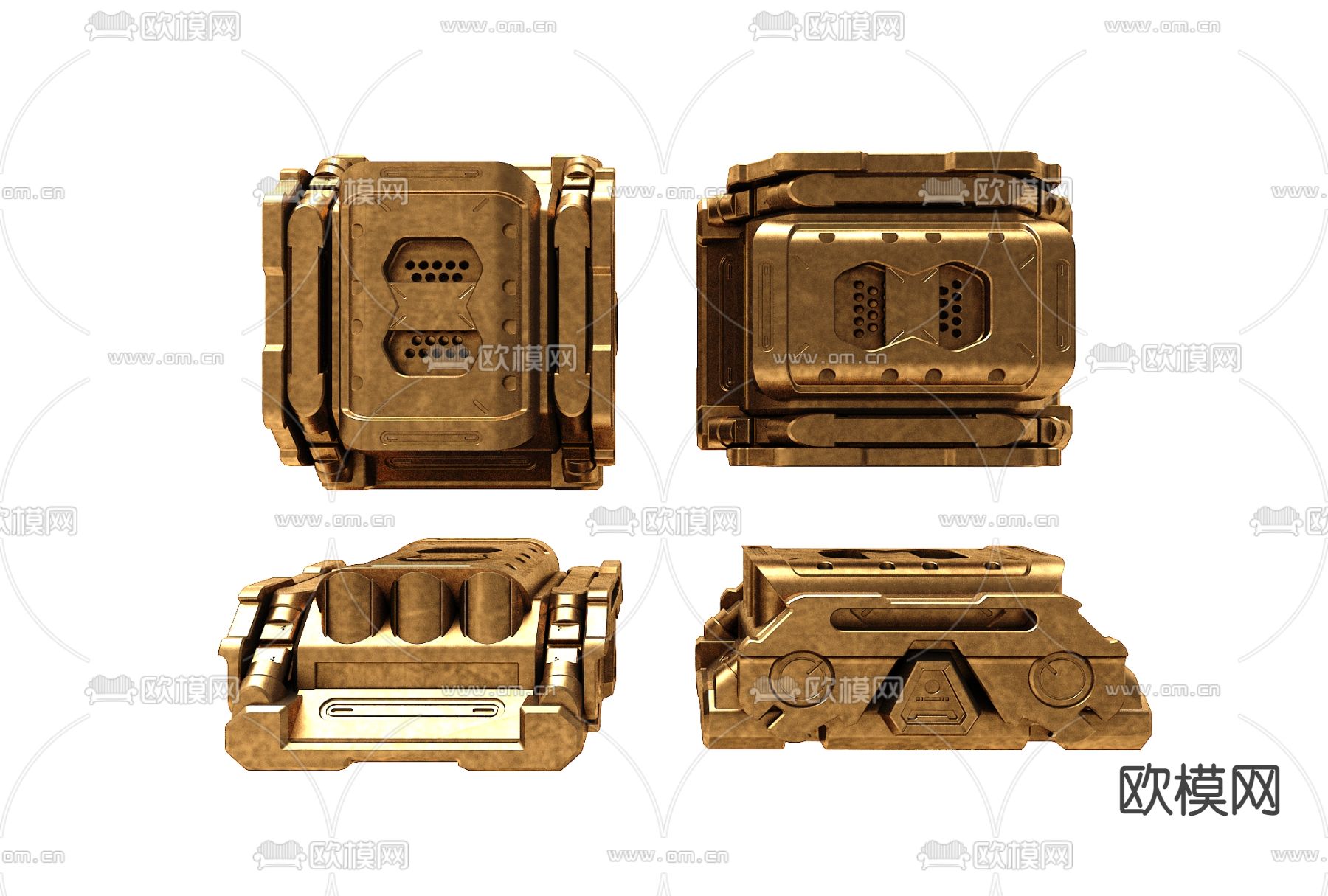 现代机械金属构件3d模型下载