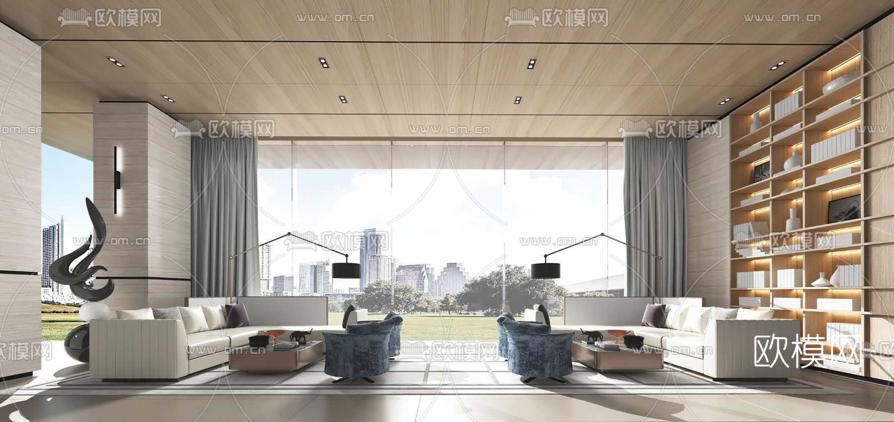 现代售楼处洽谈区3d模型下载