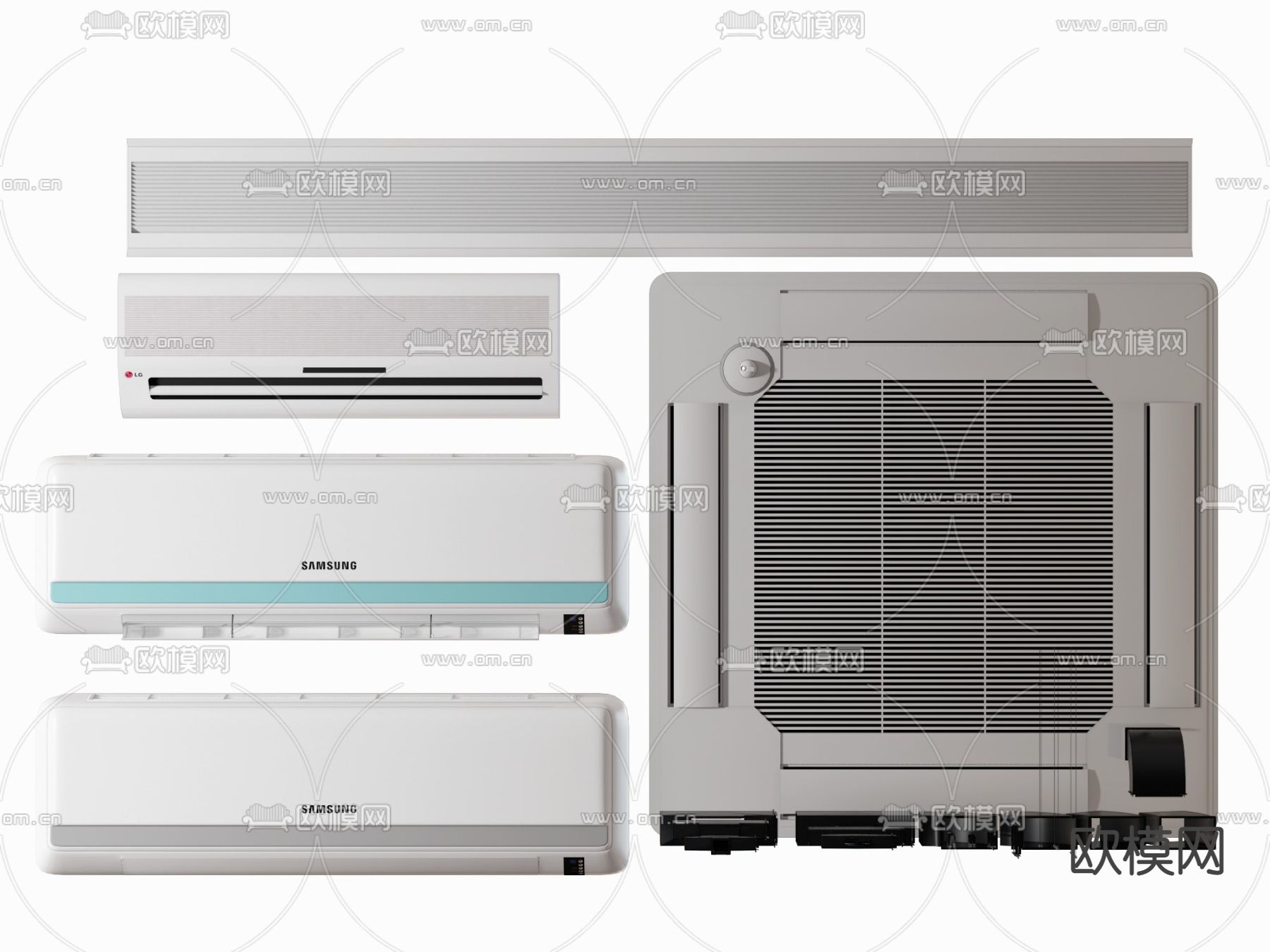 现代空调su模型下载
