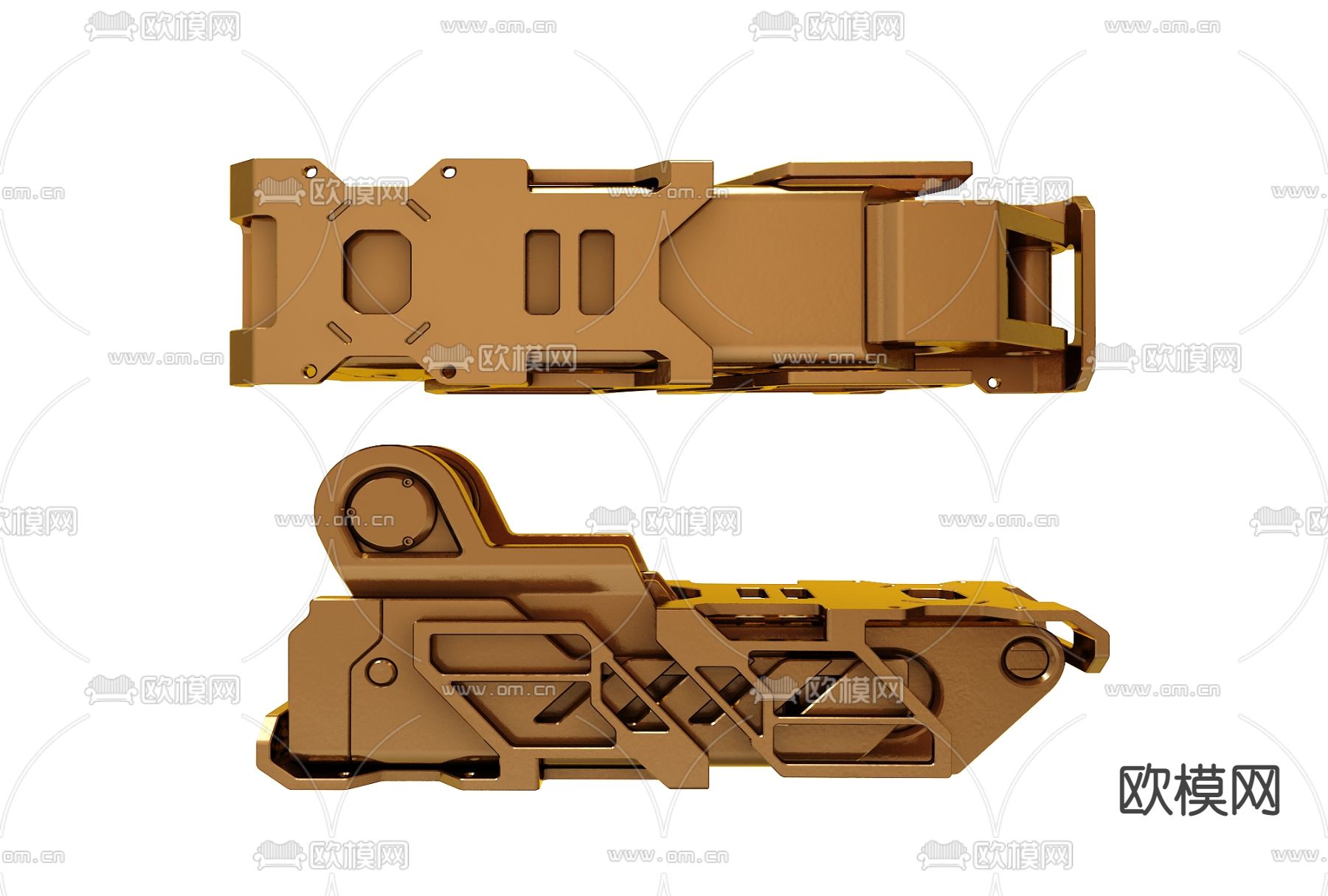 现代机械金属构件3d模型下载