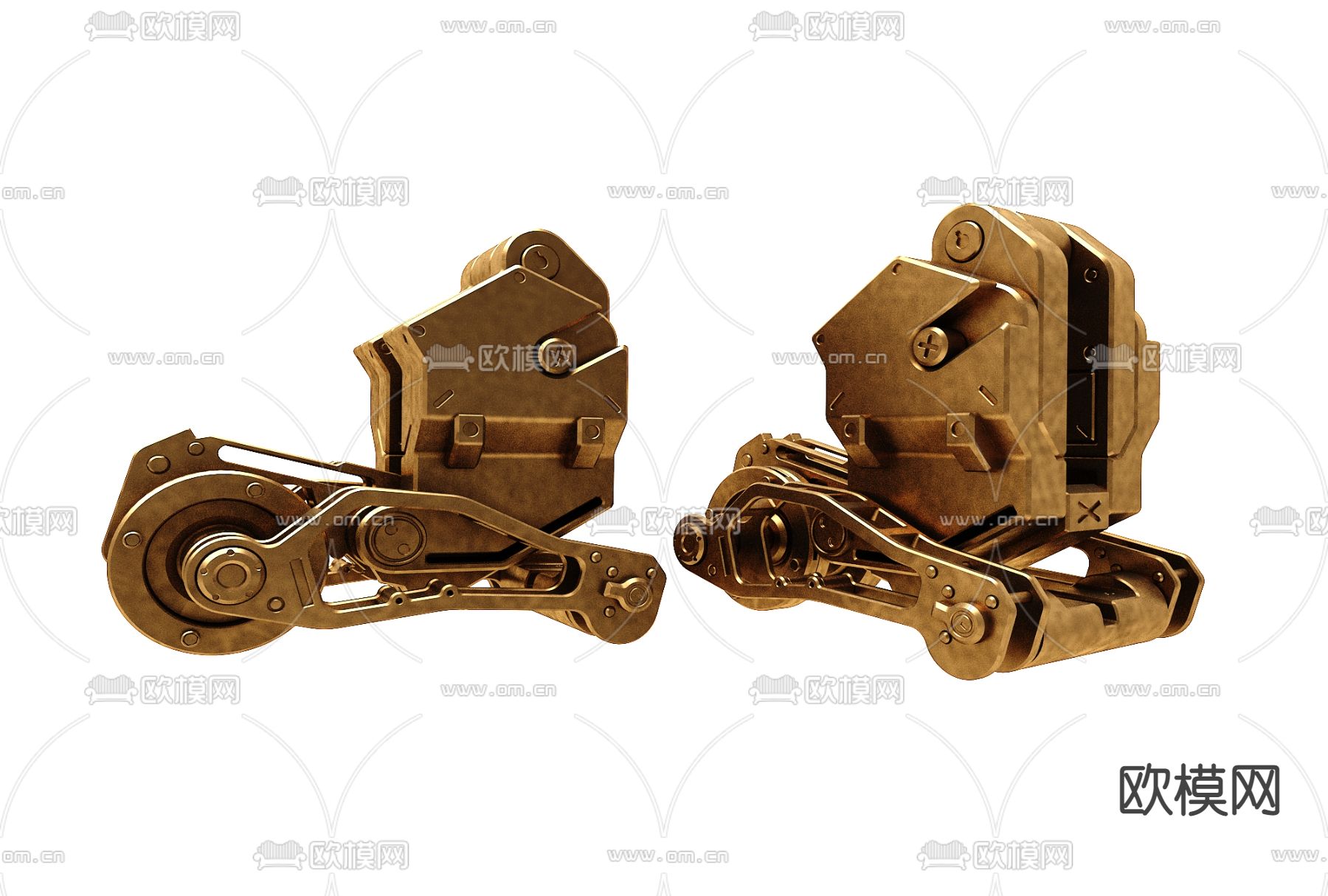 现代机械金属构件3d模型下载