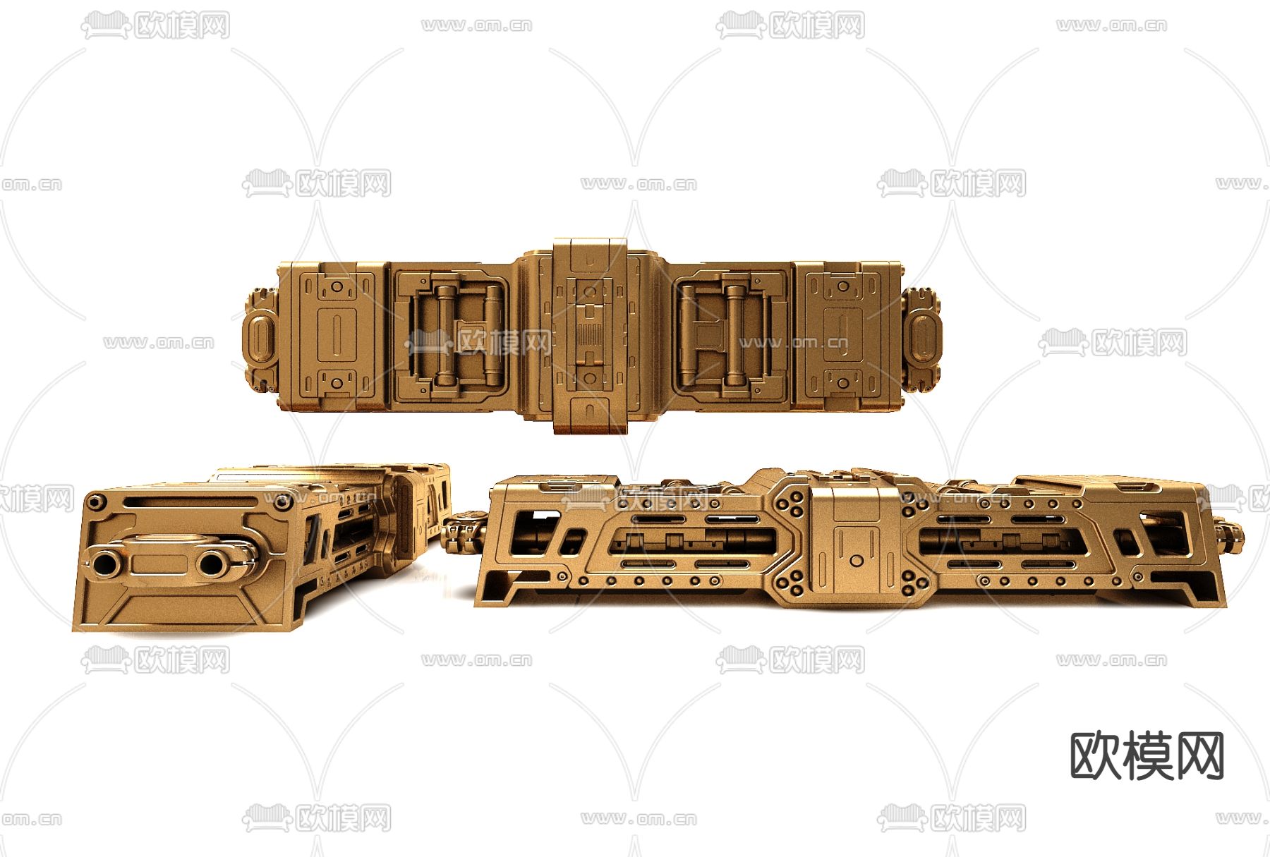现代机械金属箱子摆件3d模型下载