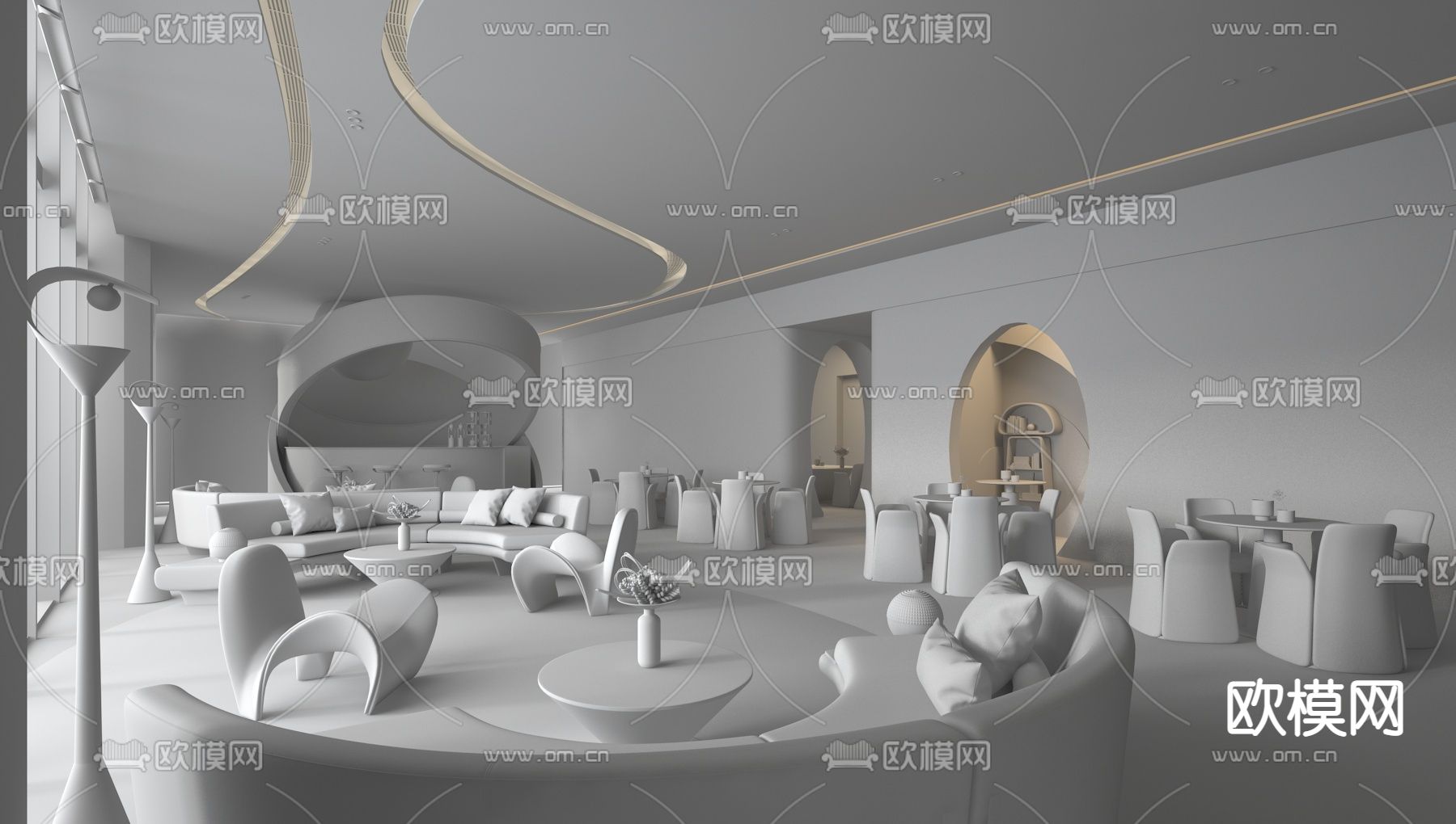 矩阵纵横 象珑公馆售楼处3d模型下载（渲染图2）