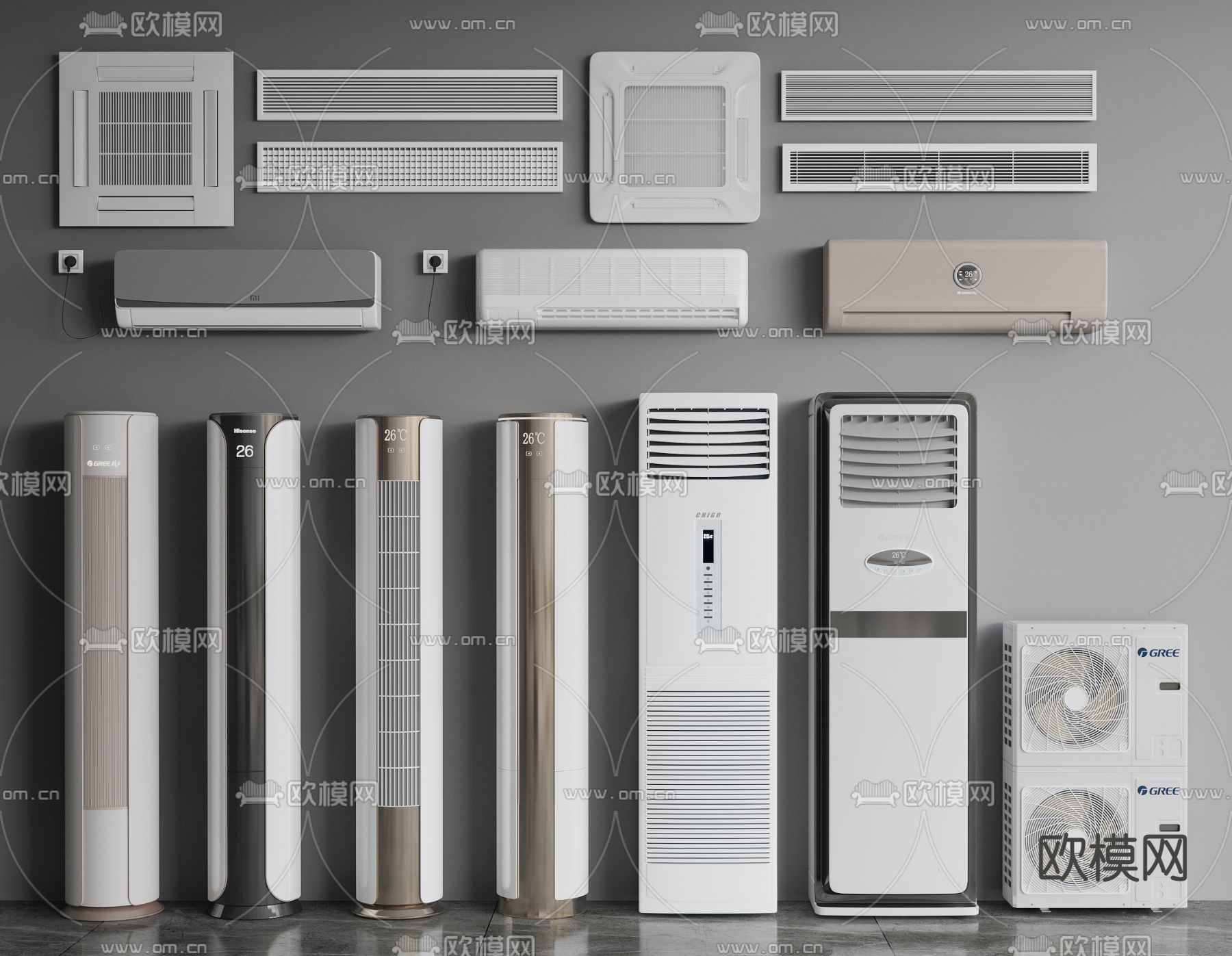 中央空调出风口3d模型下载