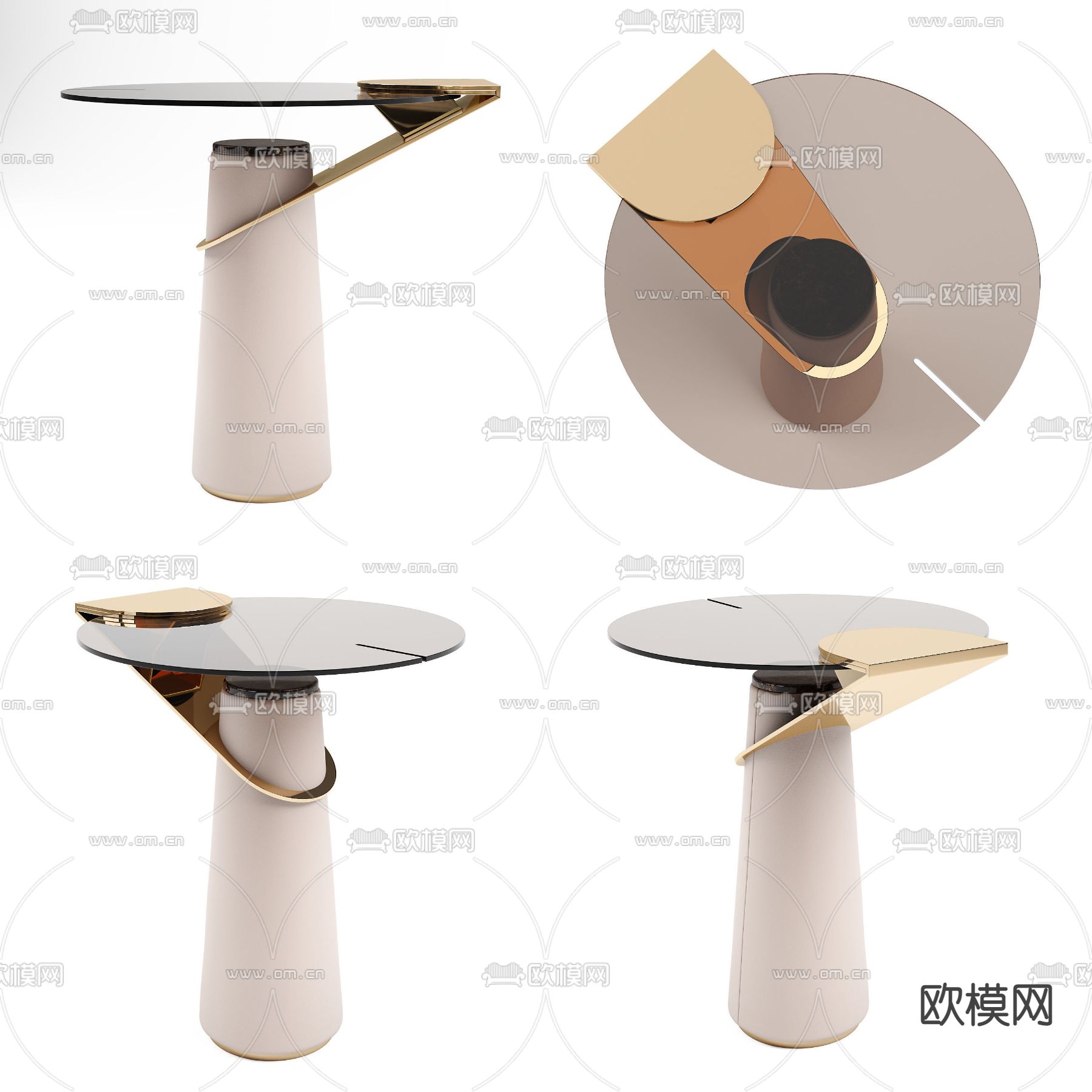 现代轻奢边几3d模型下载