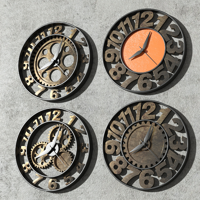  工业风钟表挂钟su模型 