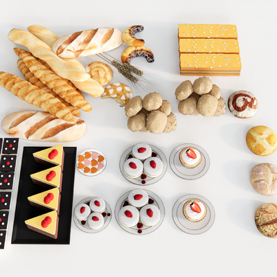  蛋糕面包su模型 