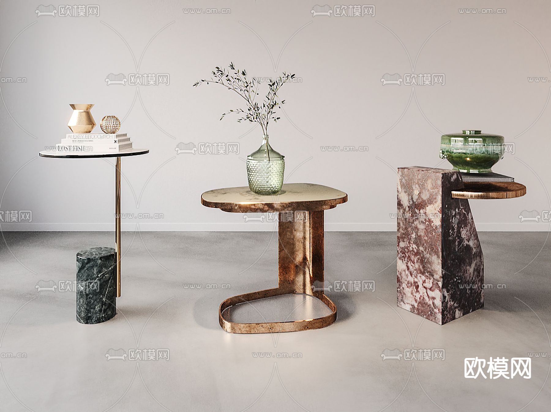 BAXTER 边几组合3d模型下载