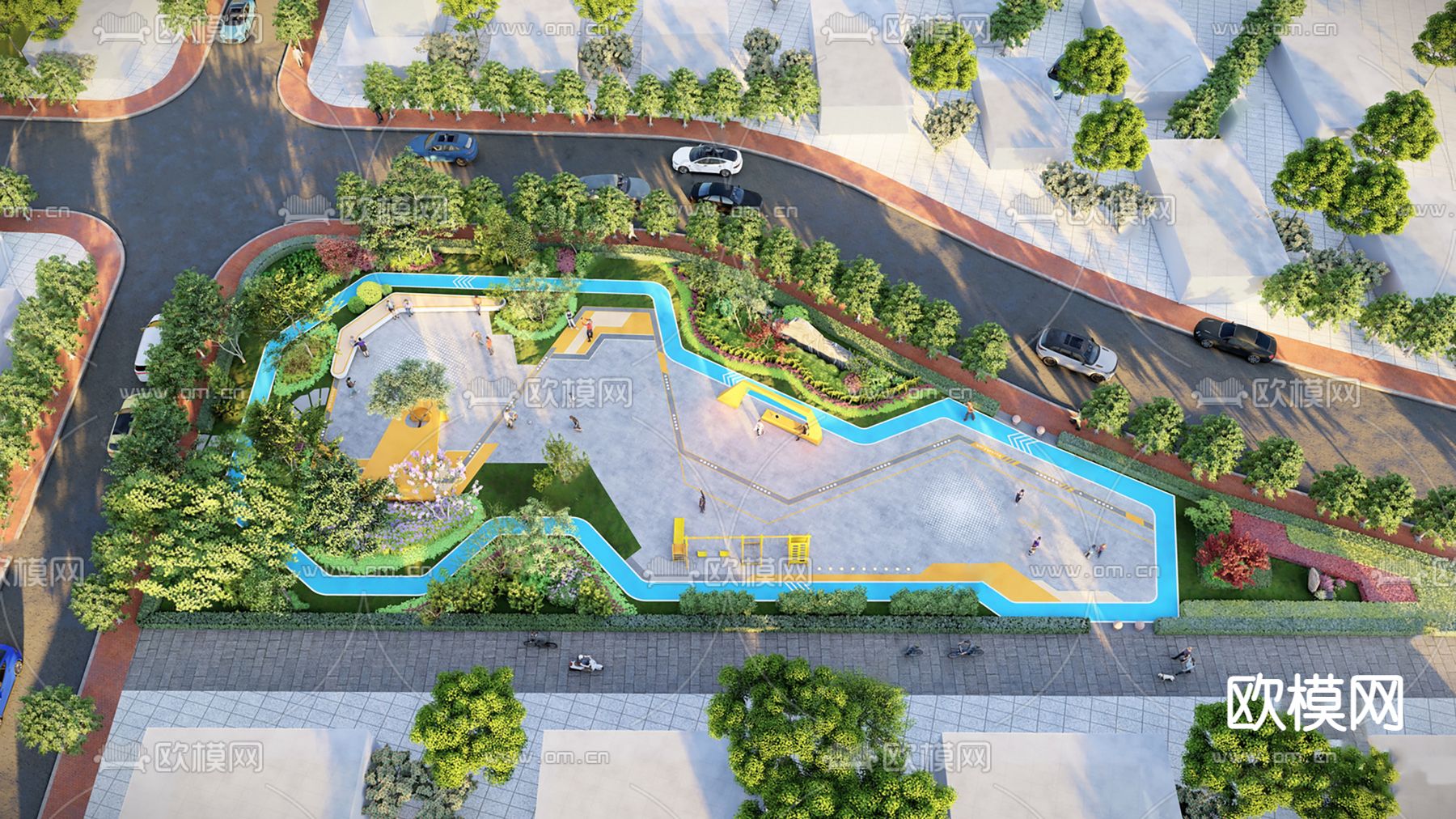 现代公园景观su模型