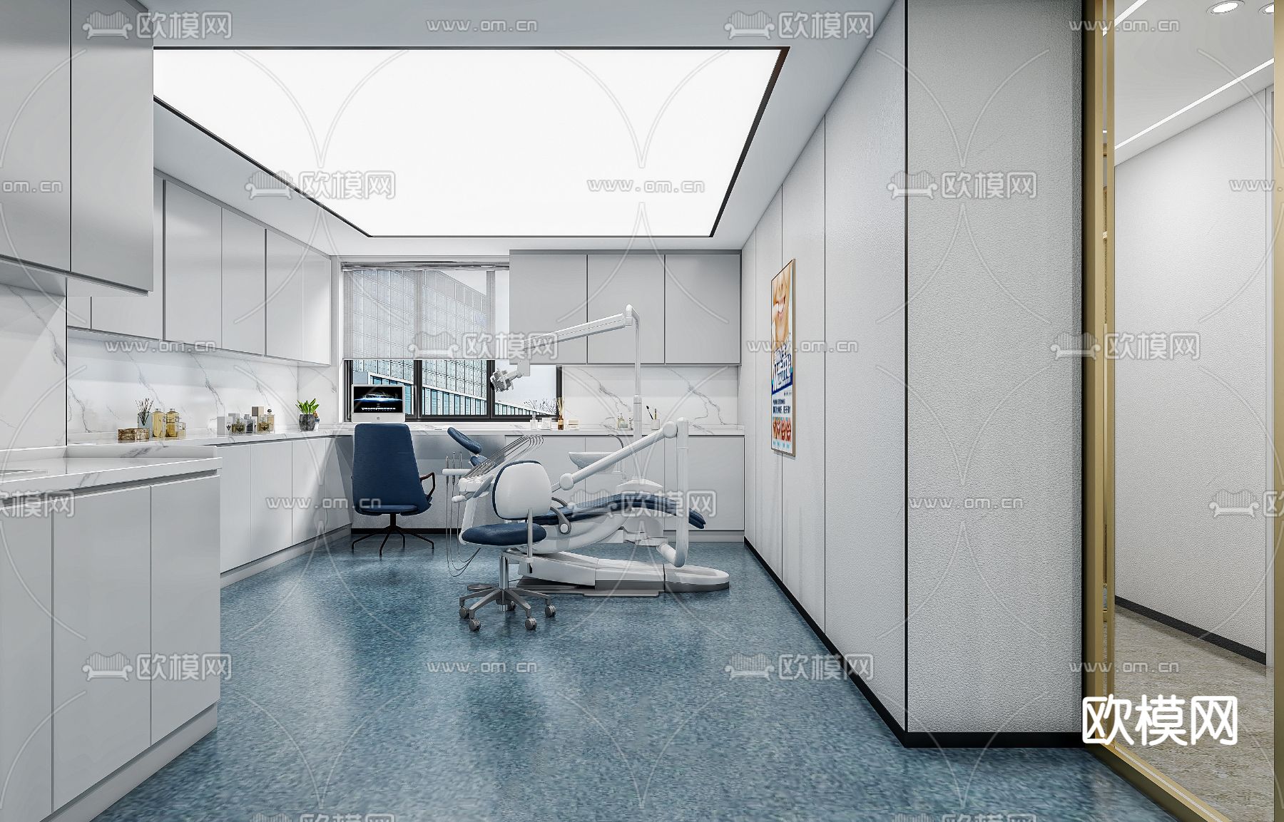 现代口腔中心牙科医院3d模型下载（渲染图2）