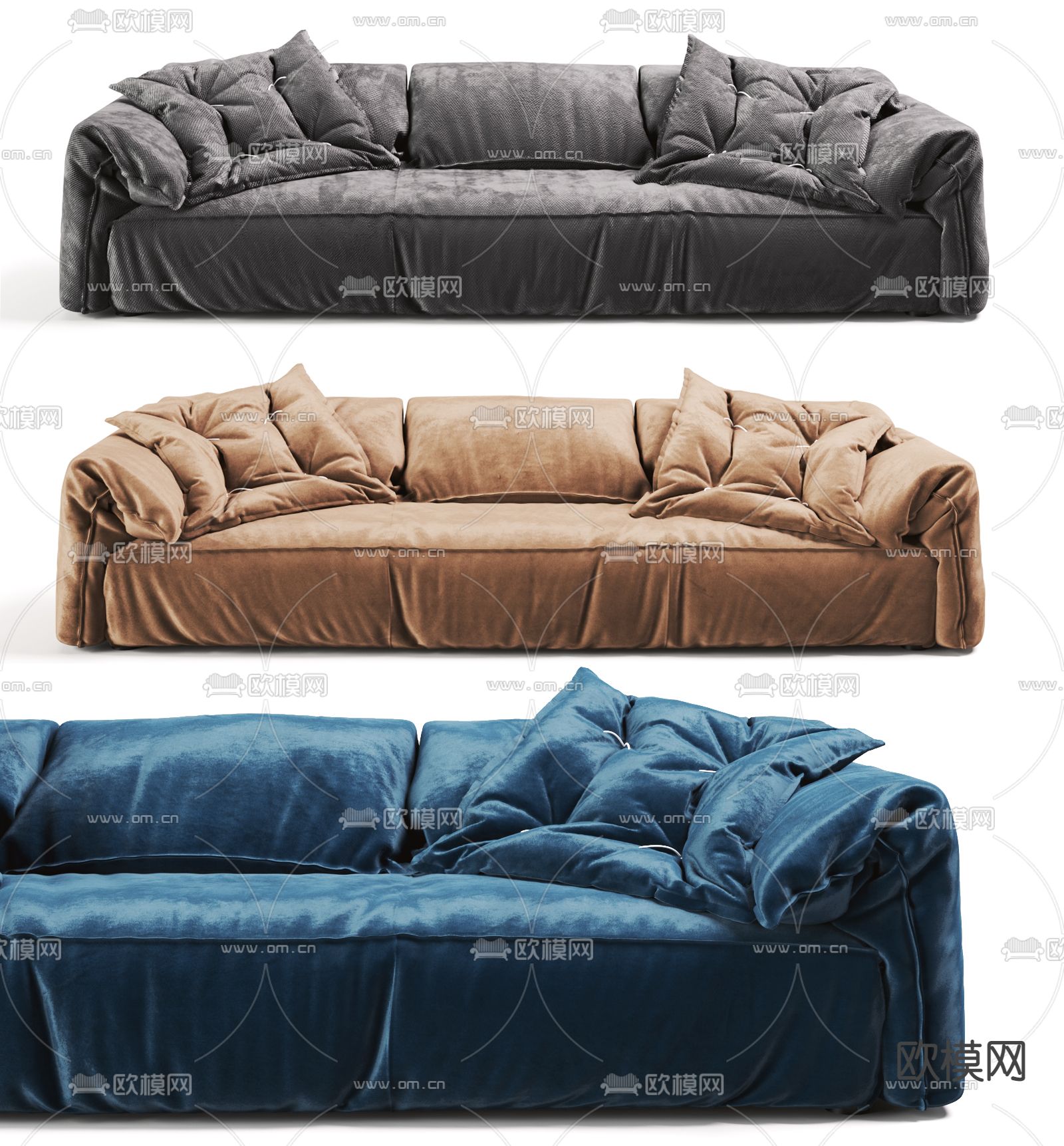 BAXTER 布艺多人沙发3d模型下载
