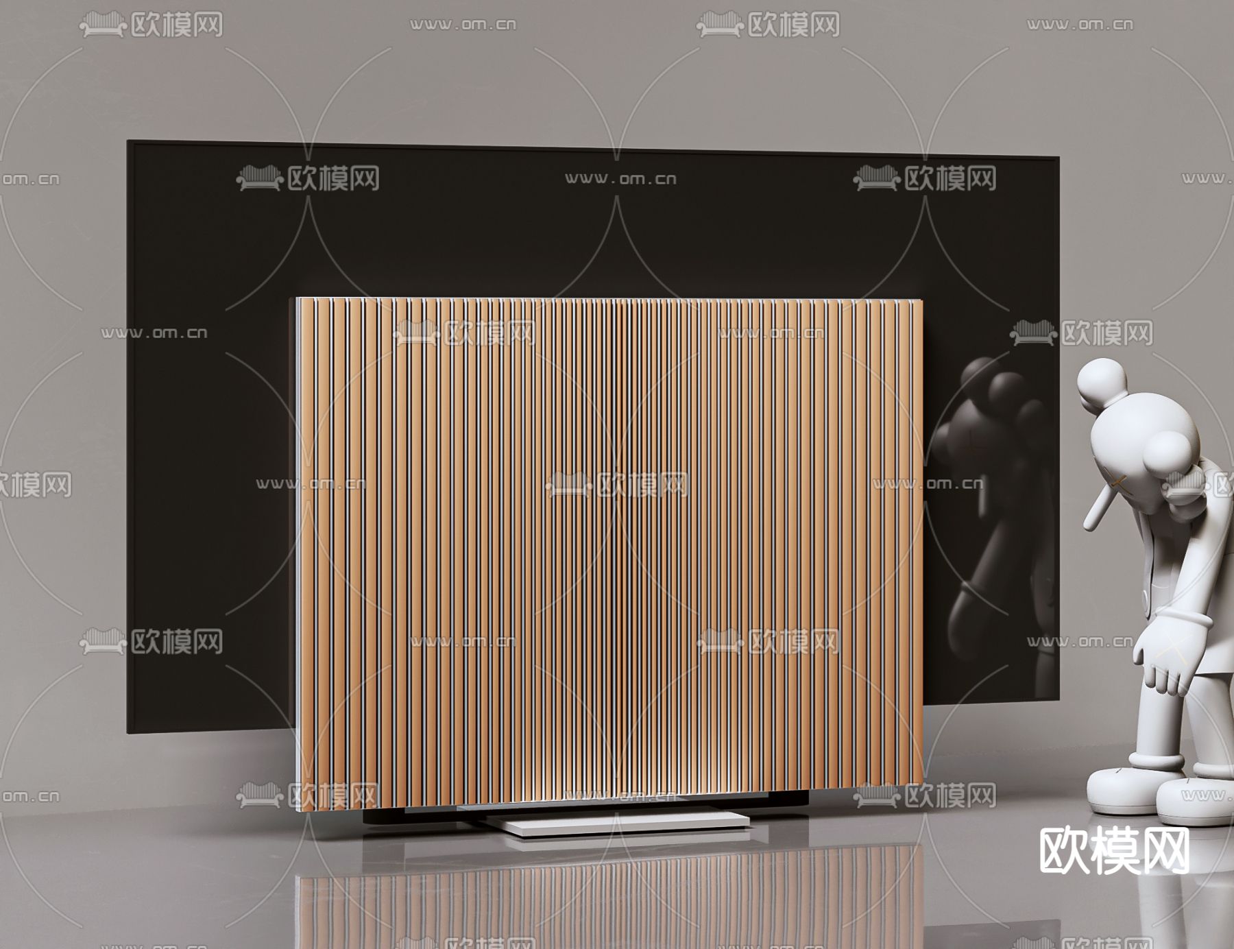 B&B italia 现代智能电视机3d模型下载（渲染图2）