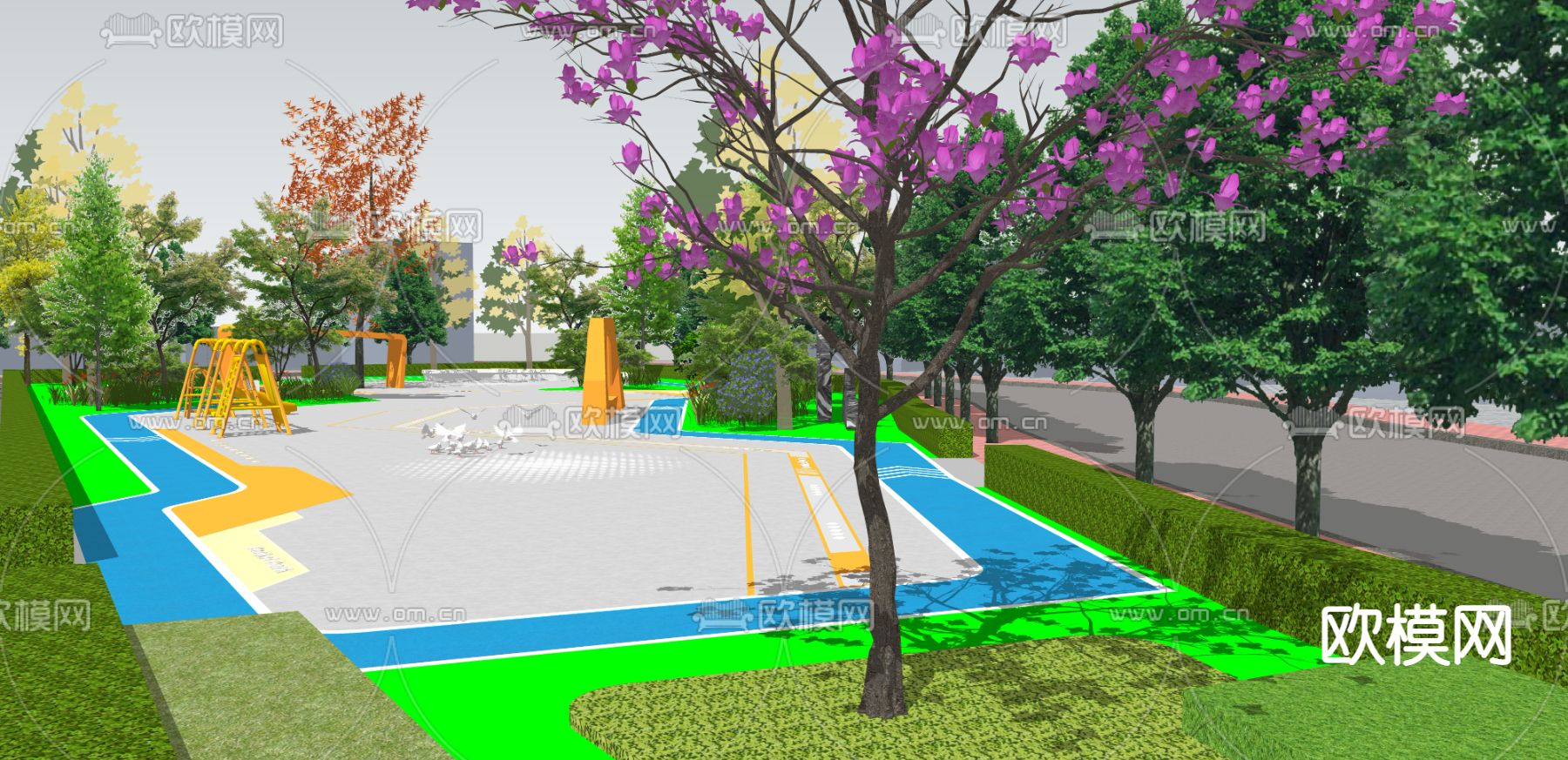 现代公园景观su模型