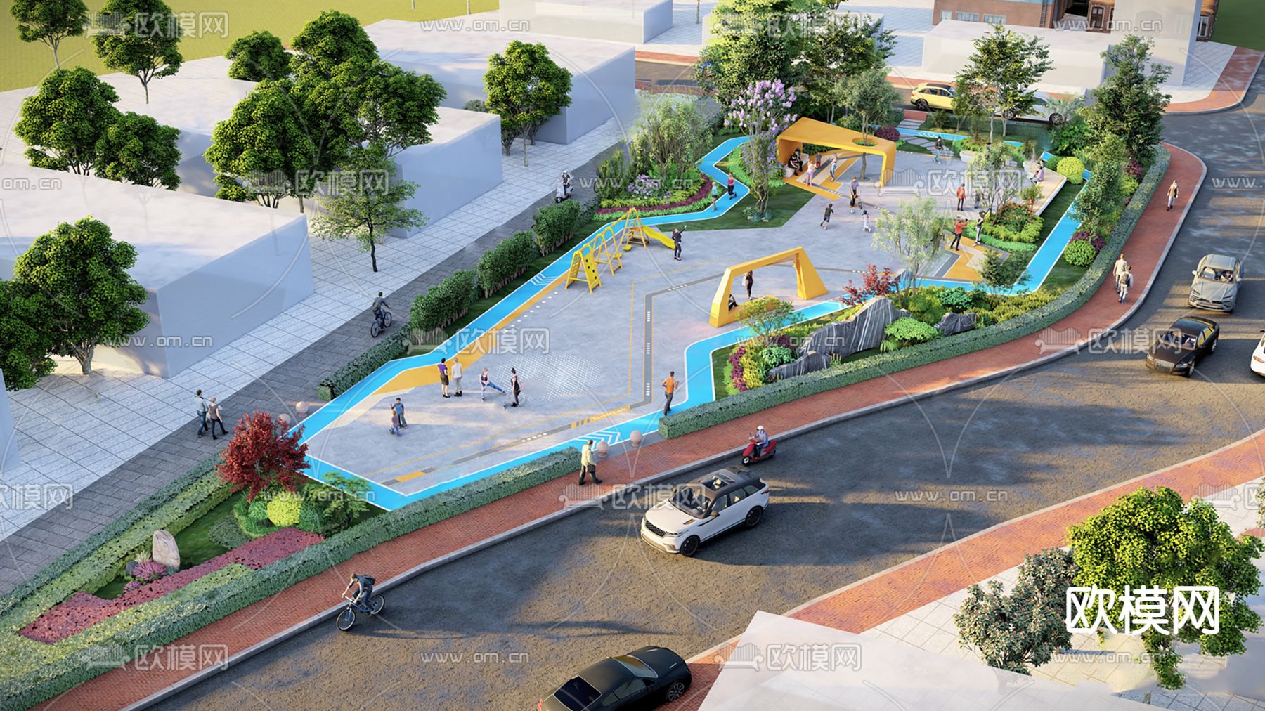 现代公园景观su模型