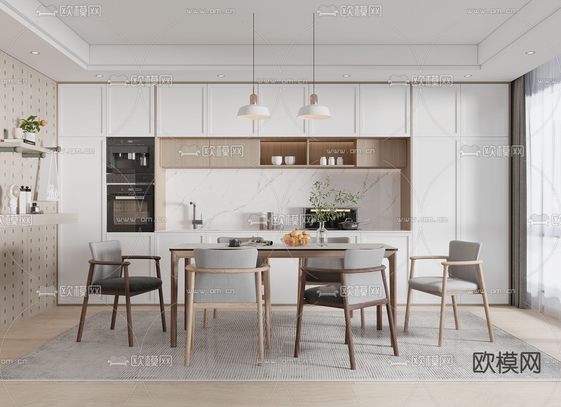 北欧餐厅3d模型下载