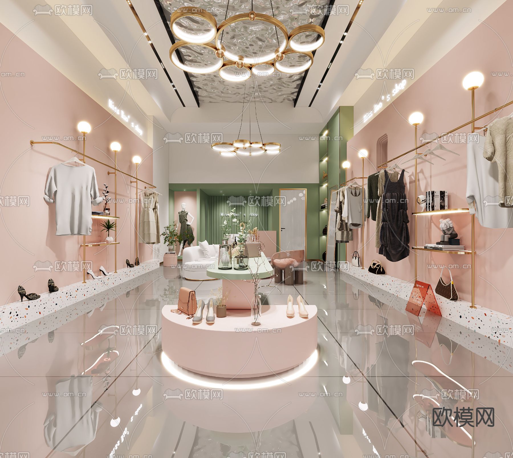 现代服装店3d模型下载（渲染图2）