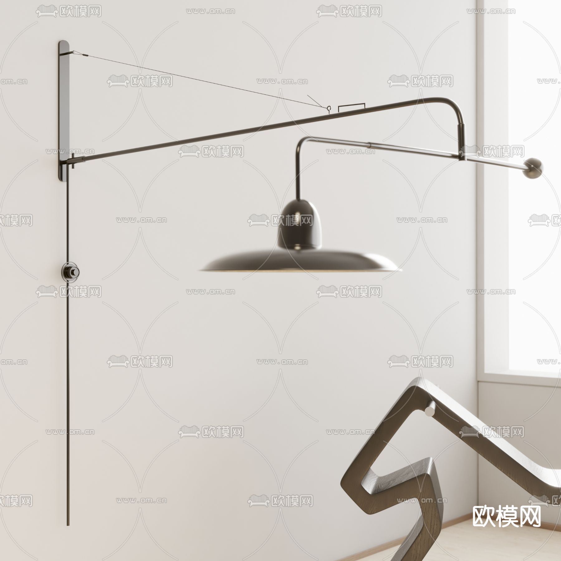 现代金属壁灯3d模型下载