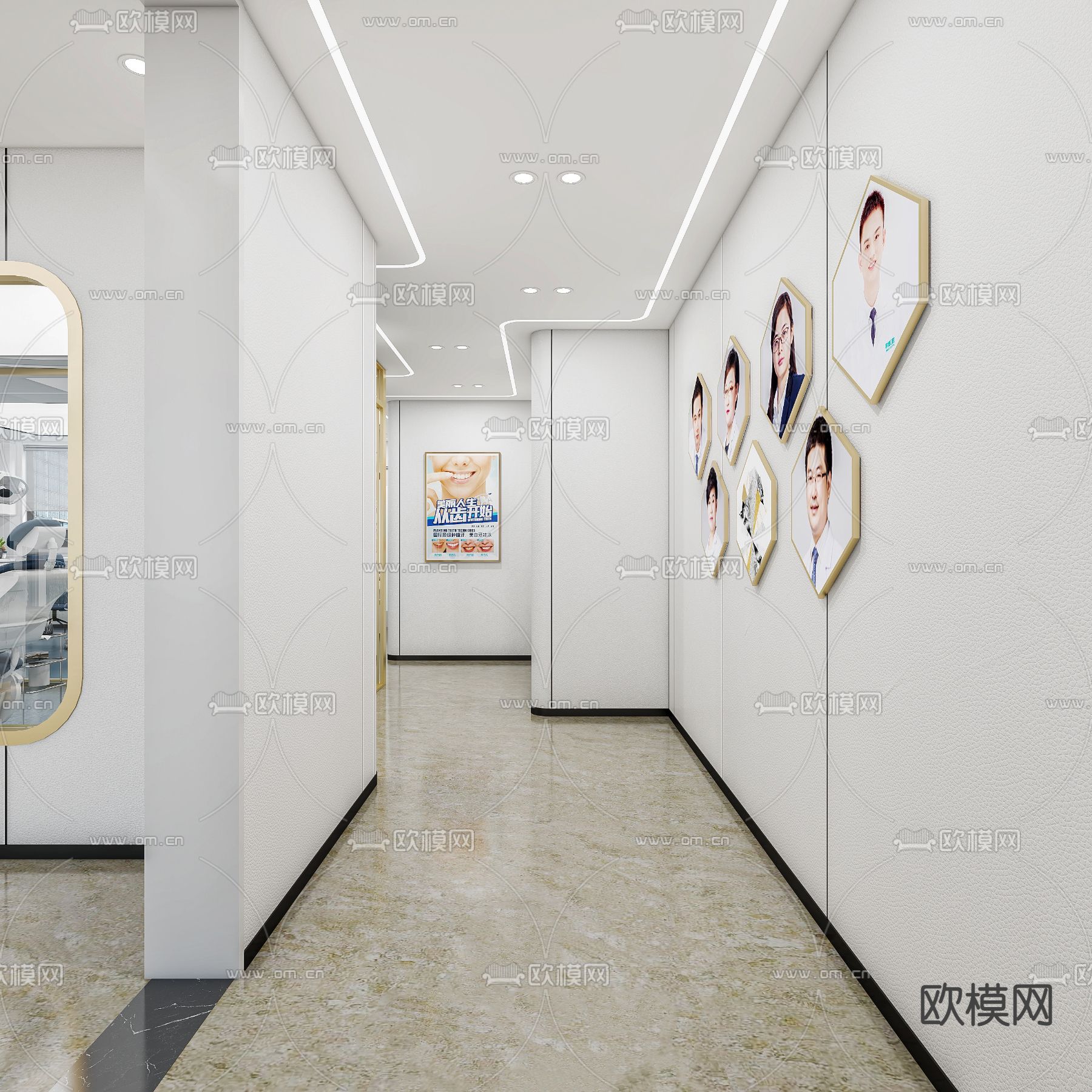 现代口腔中心牙科医院3d模型下载（渲染图3）