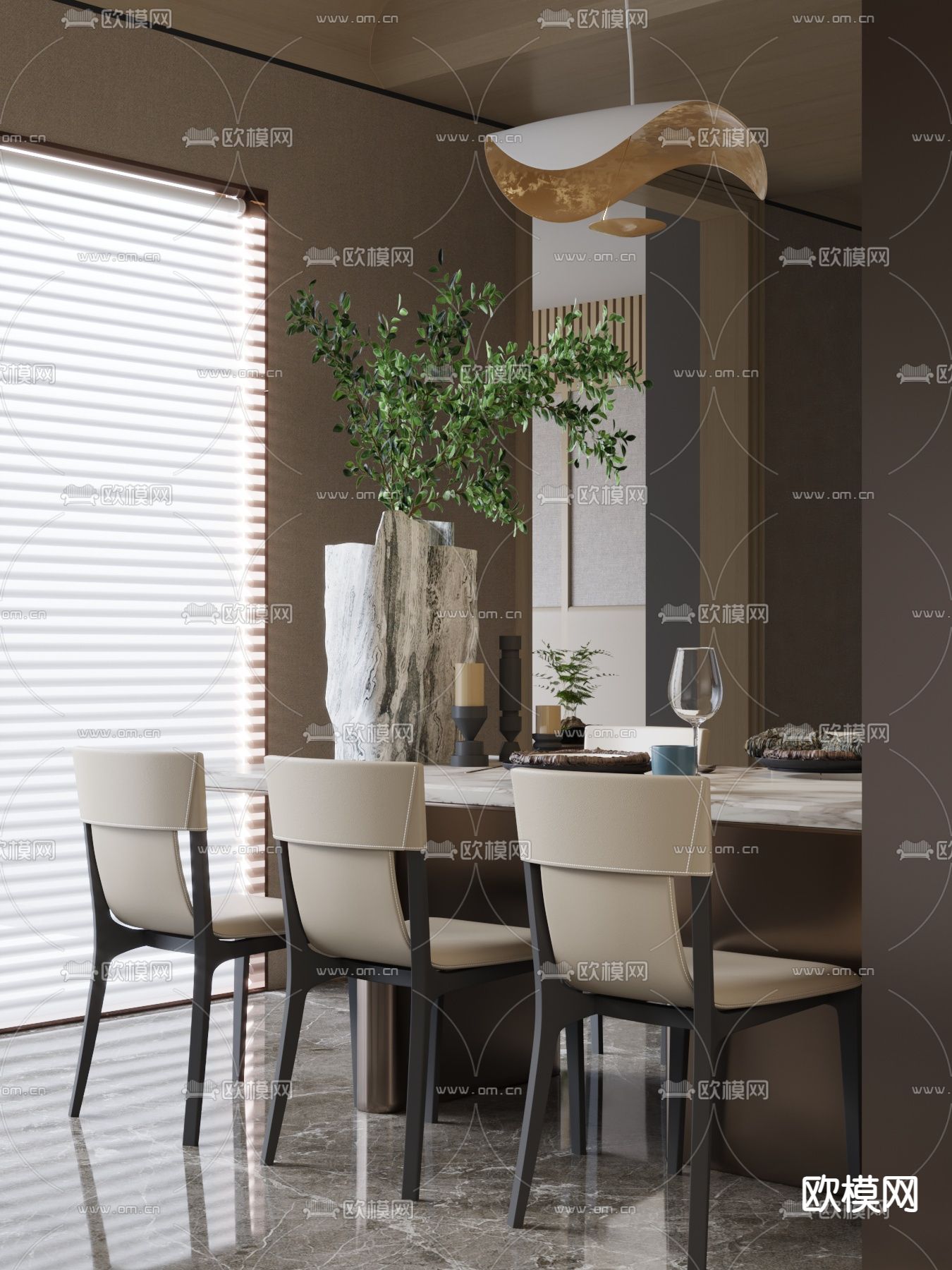 范可萨设计 现代餐厅3d模型