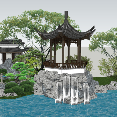 中式建筑su模型下载-sketchup模型库-3dmax模型免费下载-欧模网