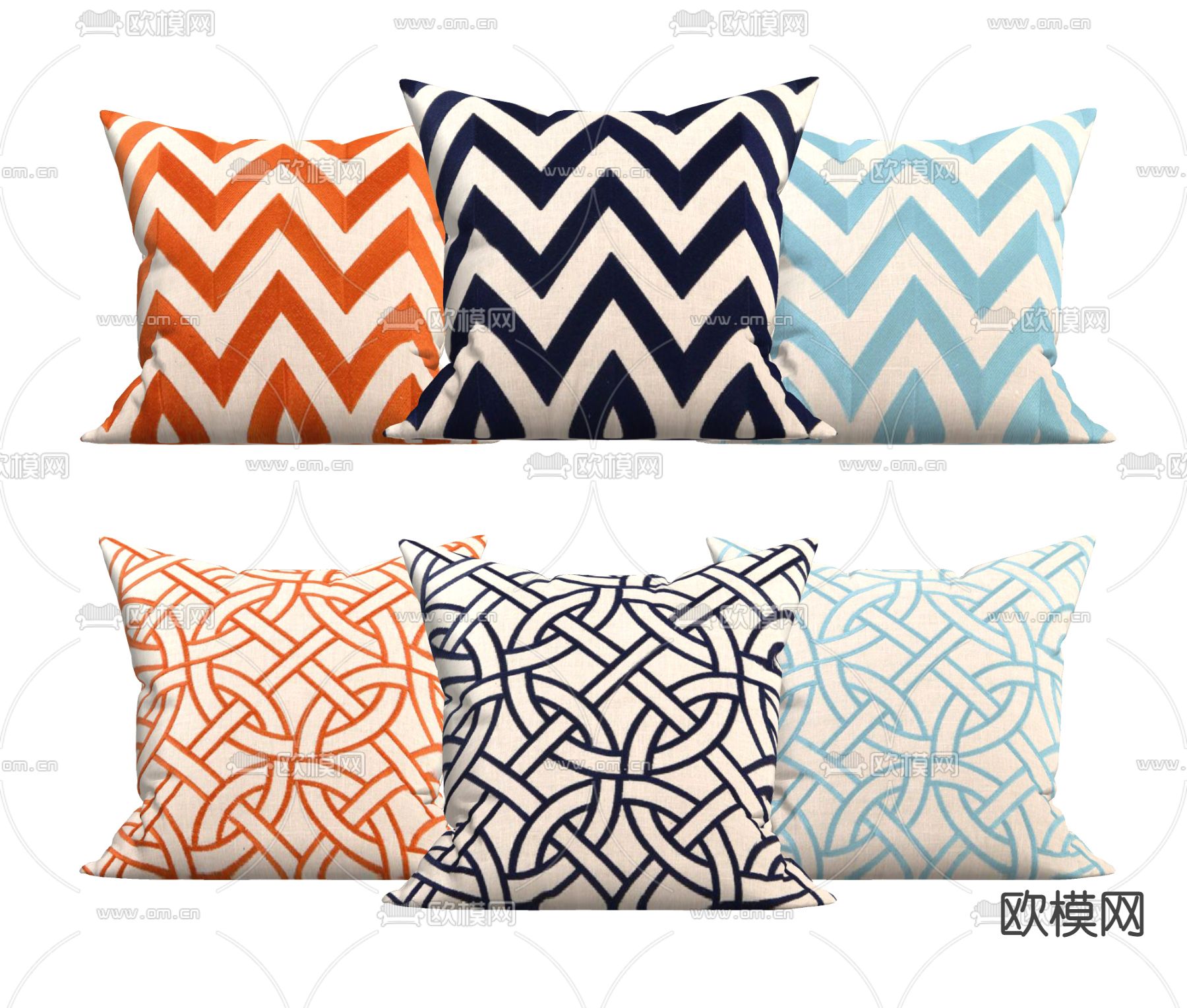 现代花色条纹抱枕su模型下载（渲染图2）